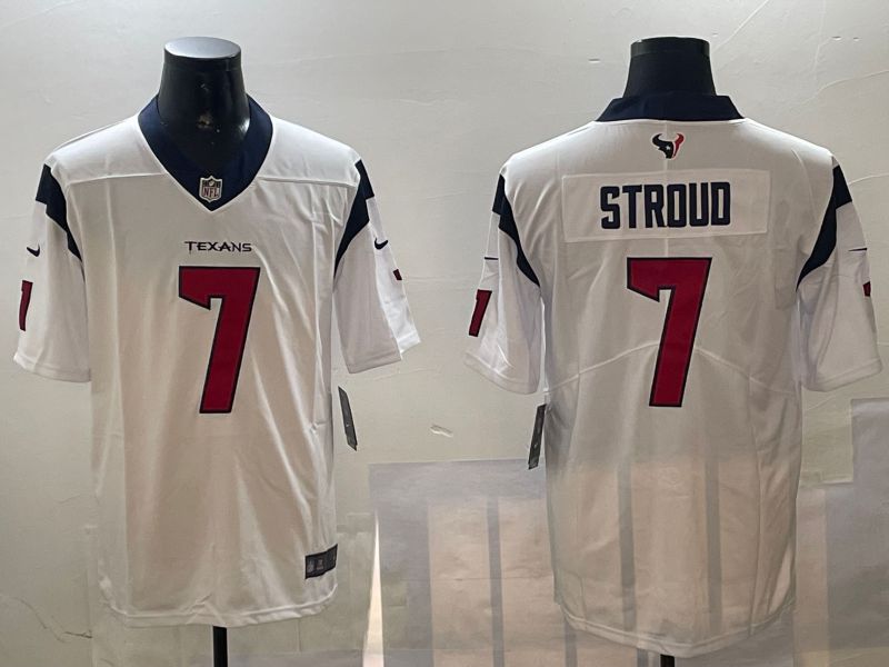 Men Houston Texans #7 Stroud White Second generation 2024 Nike Limited NFL Jersey style 0108->houston texans->NFL Jersey